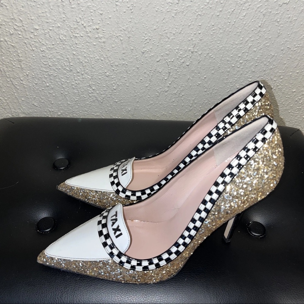 Kate Spade Gold Glitter Limited Edition Taxi Heels - Picture 4 of 13